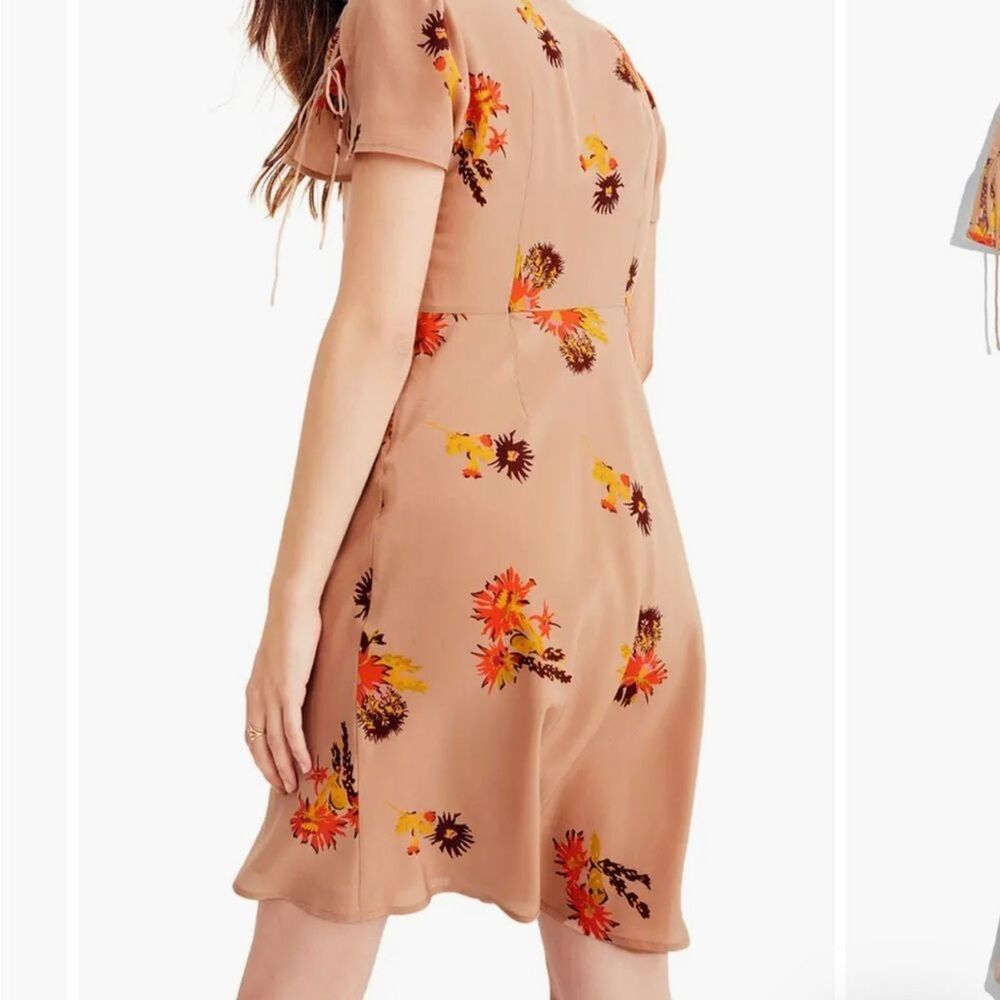 NWT Y2K Style Shabby Chic MADEWELL Sz 8 SILK NUDE POPPY DRESS $158 OLDSTOCK